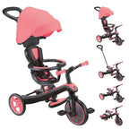 Триколка Globber EXPLORER TRIKE 4 IN 1, розов цвят – всички режими.