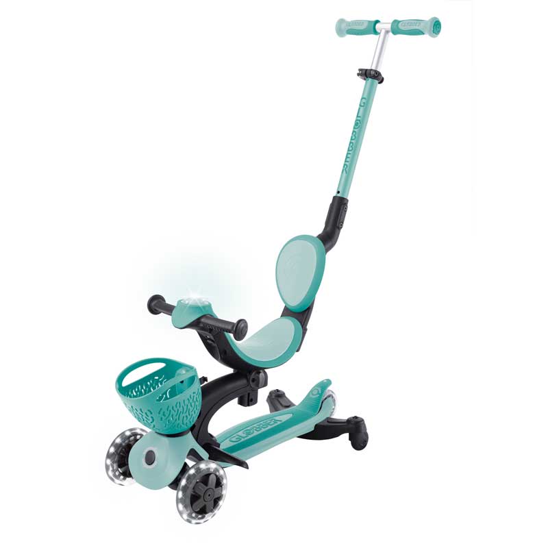 Тротинетка 5 в 1 GLOBBER BABY LEARN 360° FLASH LIGHTS - мента