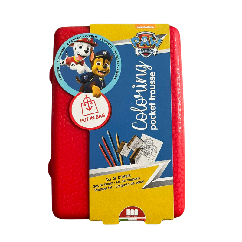 Кутия за съхранение "Paw Patrol" с аксесоари за оцветяване и 3 печата.
