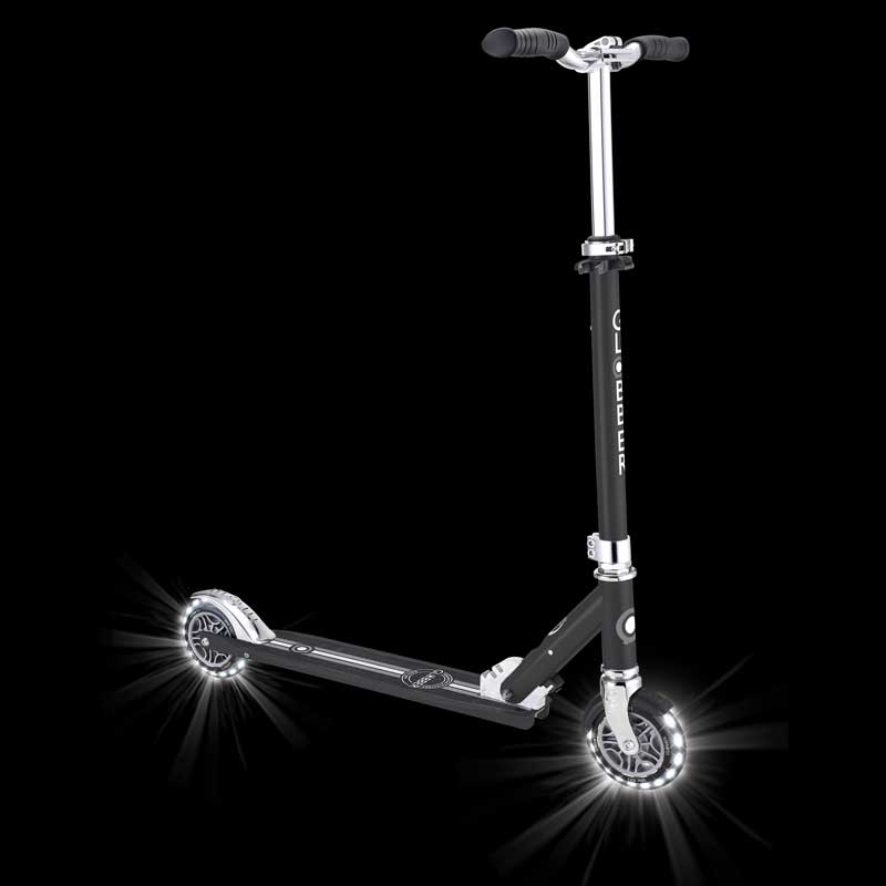 Алуминиева детска тротинетка GLOBBER FLOW ELEMENT LIGHTS - черна