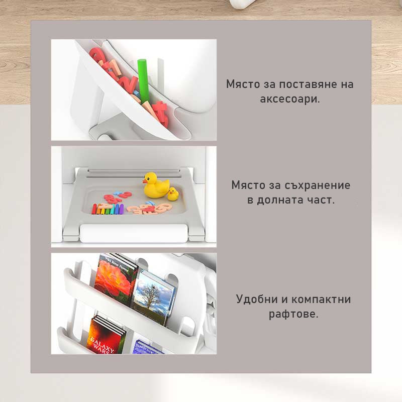 Детски комплект от дъска за рисуване 2 в 1 и стол, Червено мече