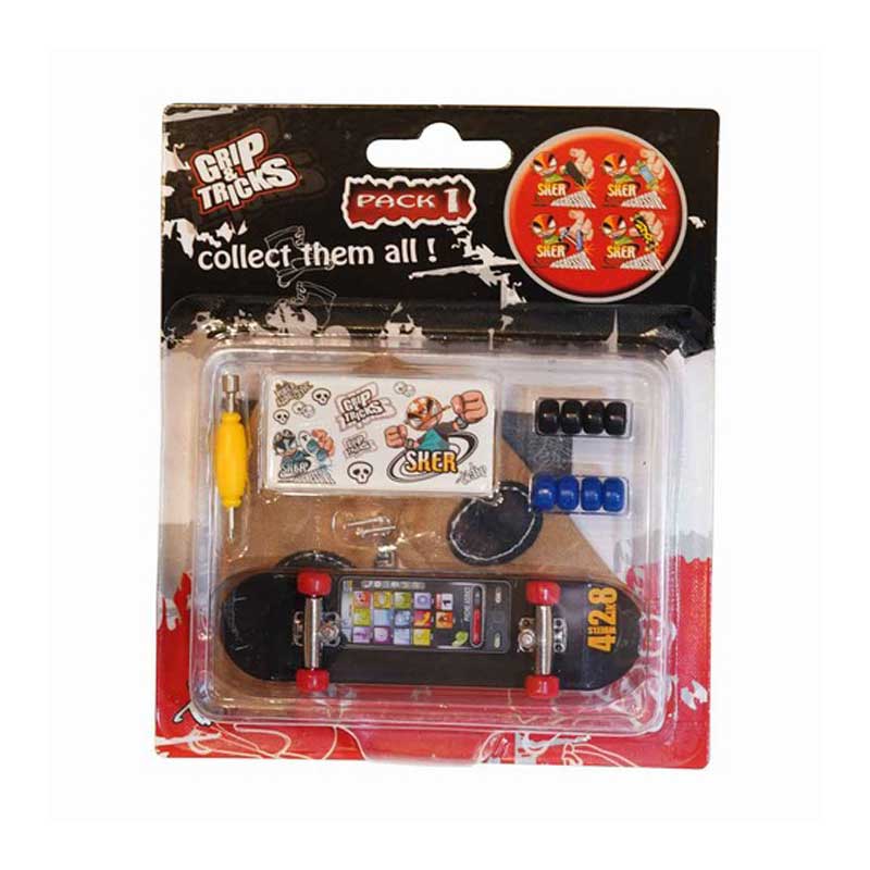 Играчка за пръсти Skateboard, черен. Фингърборд. Снимка отпред.