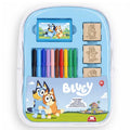 Творческа раница Bluey с флумастери, стикери и печати. Снимка отпред. 