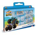 Комплект за творчество Hot Wheels с печати, флумастери и бележник за рисунки. Снимка отпред. 