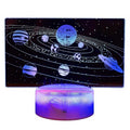 Нощна детска 3D LED лампа, Слънчевата система, променящи се цветове, 20 см