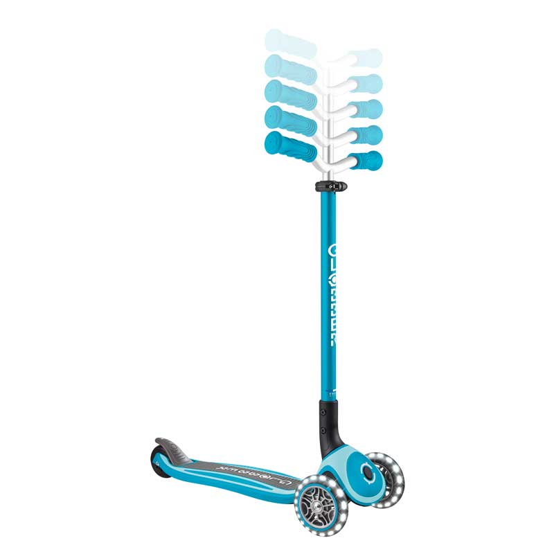 Сгъваема тротинетка с три колела Globber Master lights - синя