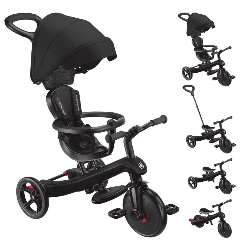 Триколка 4 в 1 GLOBBER EXPLORER TRIKE със сенник, черна